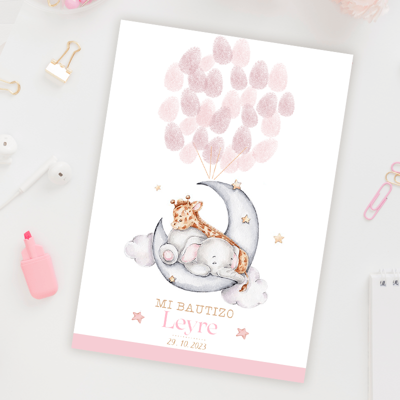 Árbol huellas Bautizo Elefante