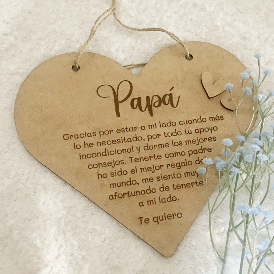 Corazón madera Papá
